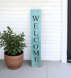 Front Porch Welcome Sign (size: 5', Color: Rustic Light Aqua Blue)
